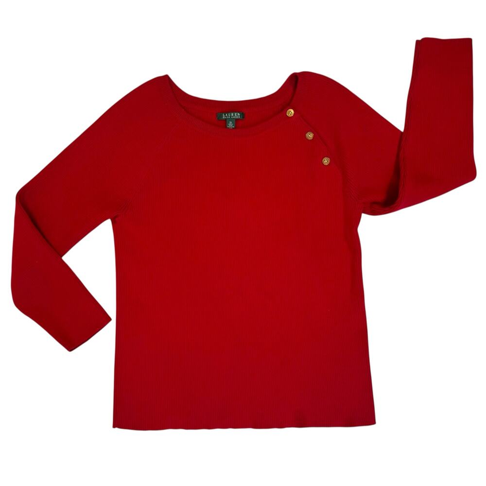 Ralph Lauren Womens‎ Red Sweater 3X Holiday Winter Quiet Luxury Glam Old Money